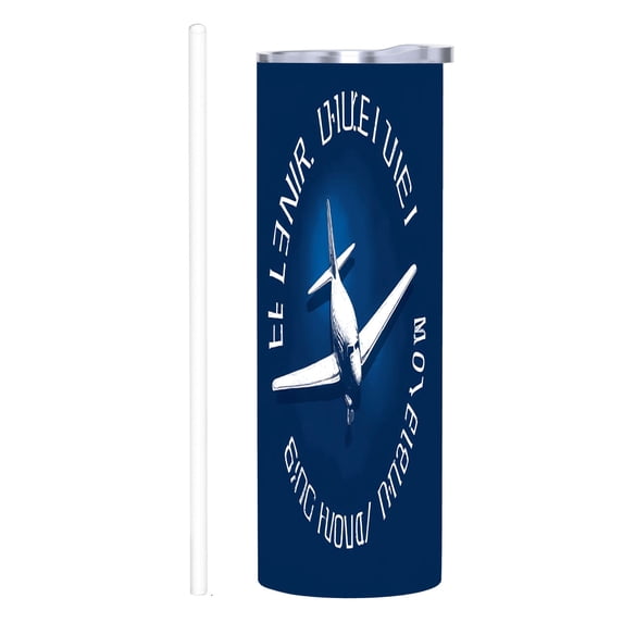 20 oz Stainless Steel Insulated Tumbler - Dark Blue with White Airplane ...