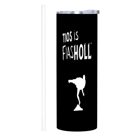 20 oz Stainless Steel Insulated Tumbler - Dynamic Sport Silhouette Design Stylish White Text Reusable Travel Mug with Lid & Straw