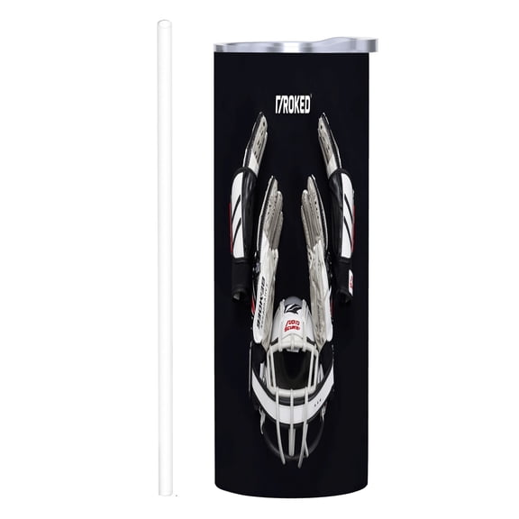 20 oz Stainless Steel Insulated Tumbler - Football Helmet & Shoulder Pads Design Reusable Travel Mug with Lid & Straw