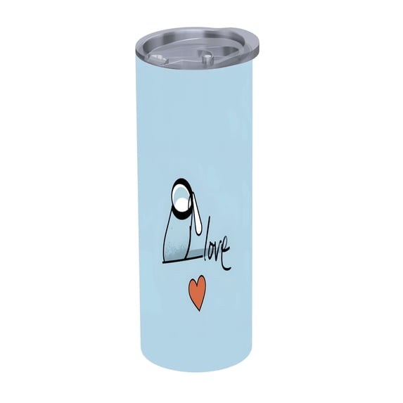 20 oz Stainless Steel Insulated Tumbler - Light Blue with Bird & ' Love ...