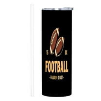 20 oz Stainless Steel Insulated Tumbler - Sports Design with Footballs Number 15 and ' FOOTBALL ' - Perfect for Home Office and Travel