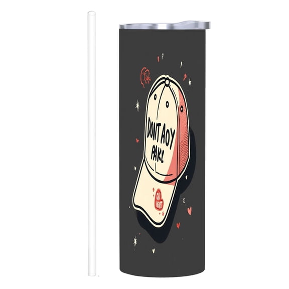 20 oz Stainless Steel Insulated Tumbler - Stylish Baseball Cap Design with ' DON ' T AQY PAKI ' & ' YOU ARE ' Perfect for Home Office & Travel