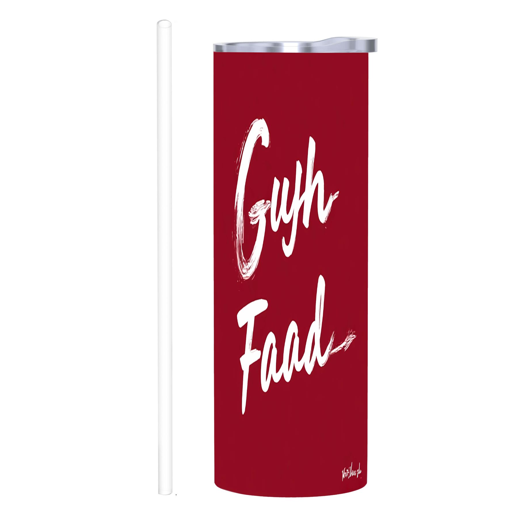 20 oz Stainless Steel Insulated Tumbler - Stylish Red with Cursive ...