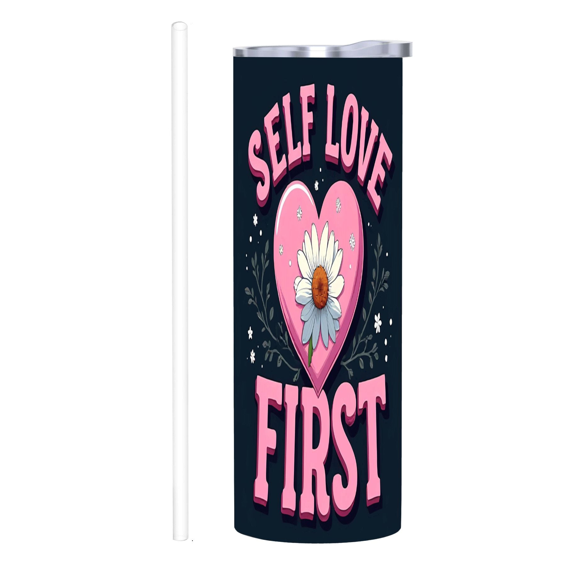20 oz Stainless Steel Insulated Tumbler - Vibrant Pink Heart Design ...