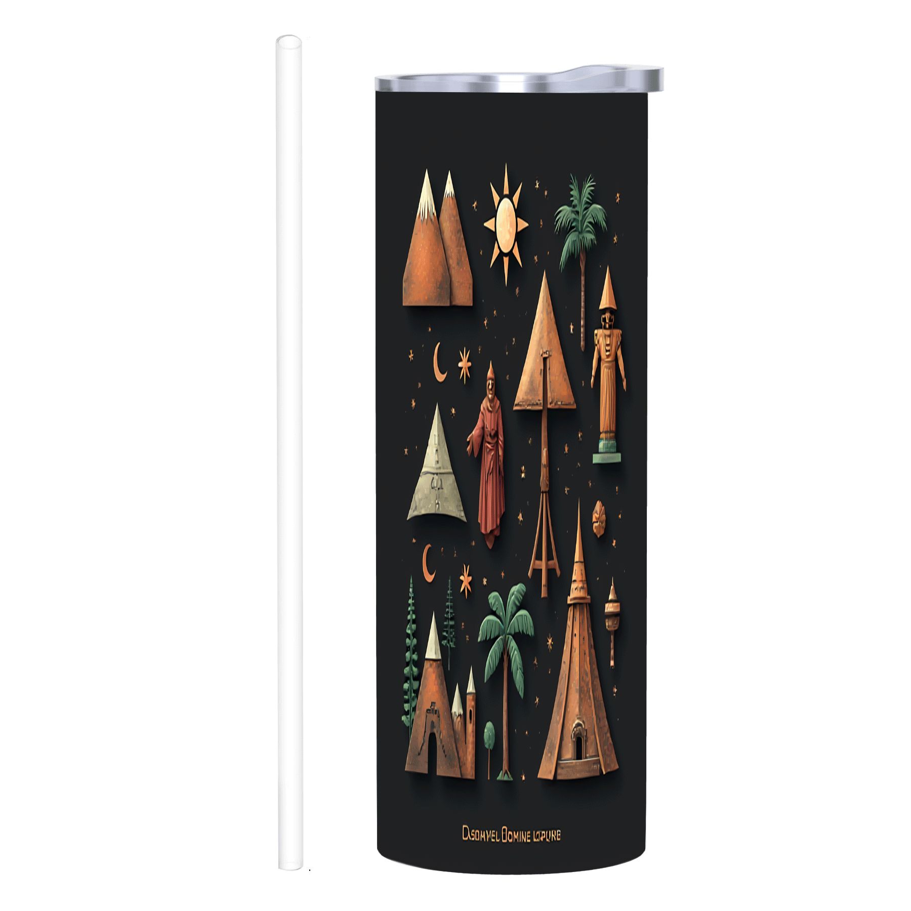 20 oz Stainless Steel Insulated Tumbler - Whimsical Ancient Design with ...