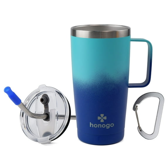 20 oz Stainless Steel Insulated Tumbler with Handle, Thermal Travel Coffee Mug with Lid and Straw