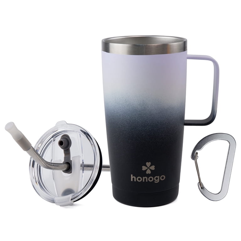 20 oz Stainless Steel Insulated Tumbler with Handle, Thermal Travel Coffee  Mug with Lid and Straw