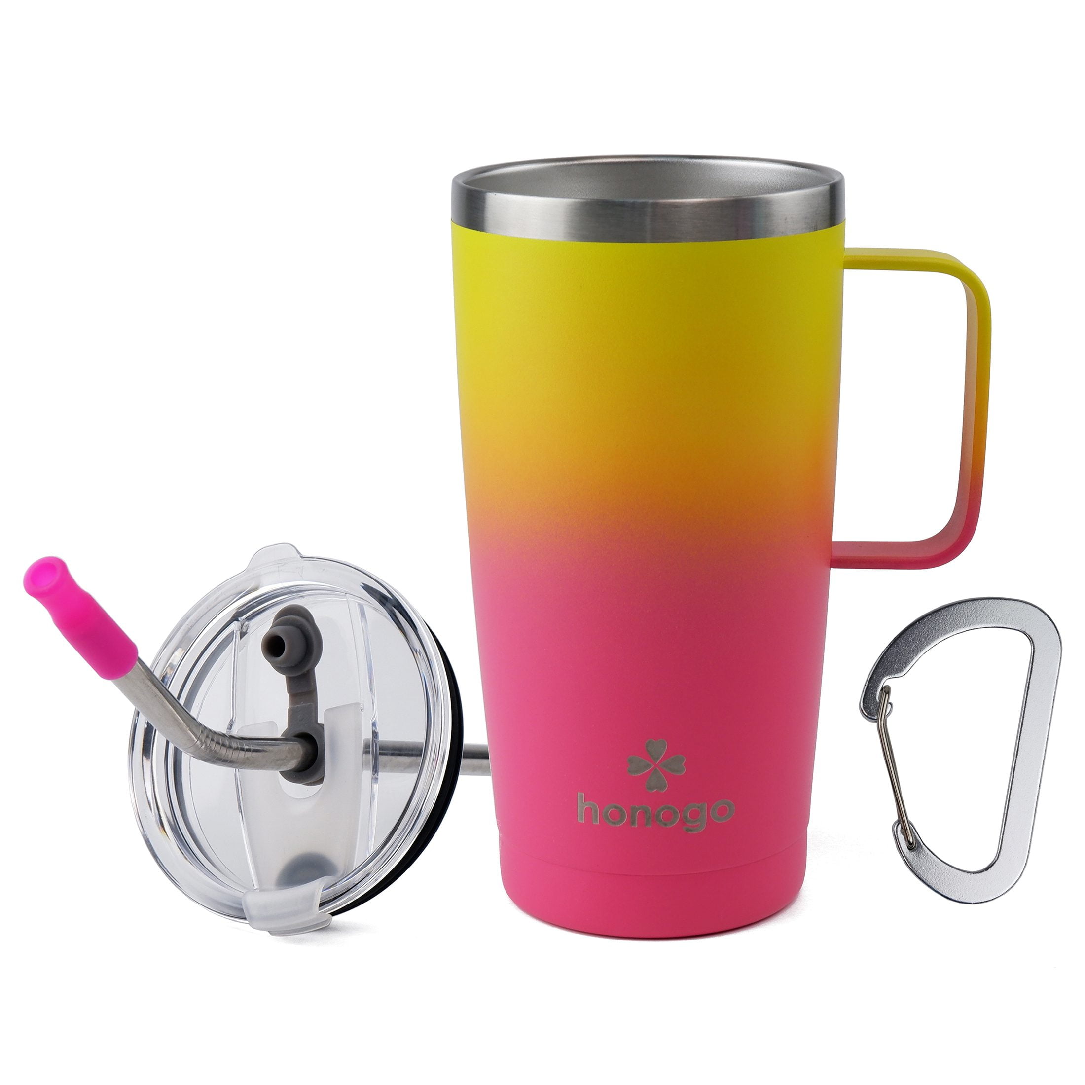 20 oz Stainless Steel Insulated Tumbler with Handle, Thermal Travel Coffee  Mug with Lid and Straw - Walmart.com