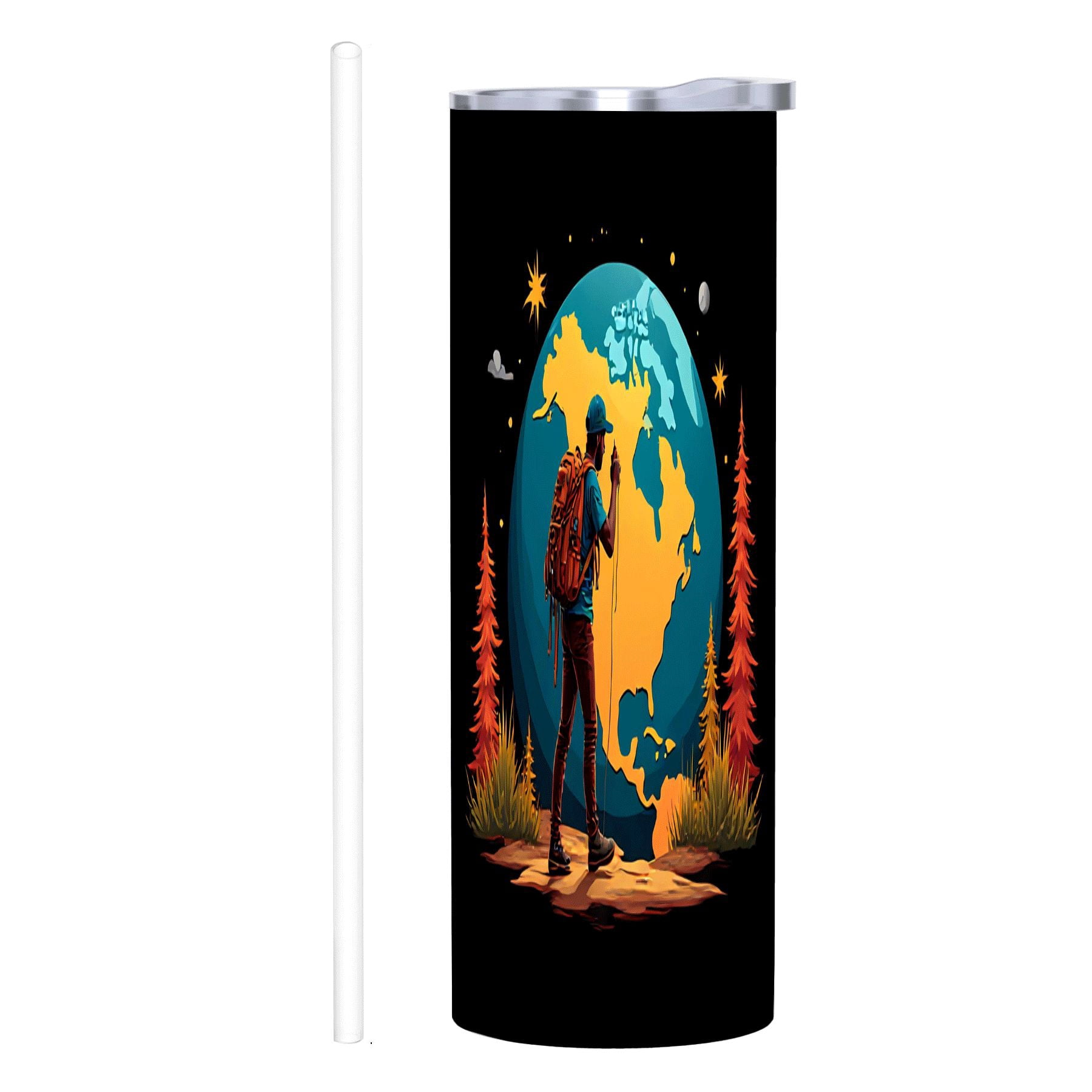 20 oz Stainless Steel Insulated Tumbler with Lids & Straw - Stylish ...