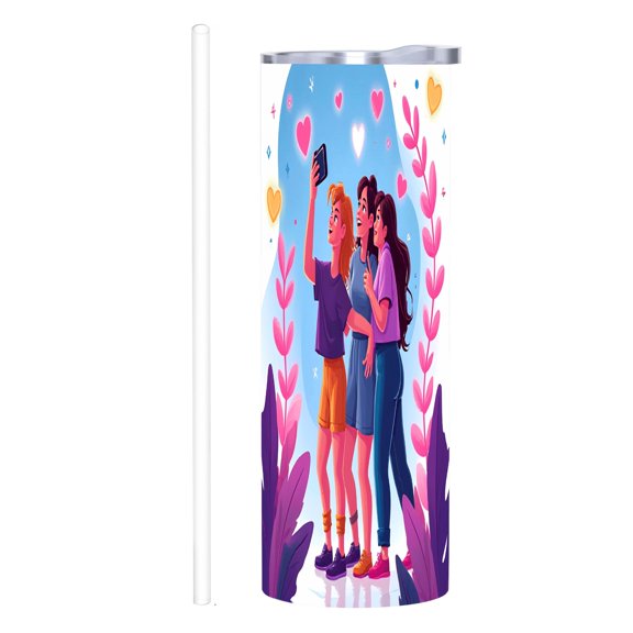 20 oz Stainless Steel Insulated Tumblers - Vibrant Patterns Lids & Straw Double Wall Travel Mug for Home Office & Car