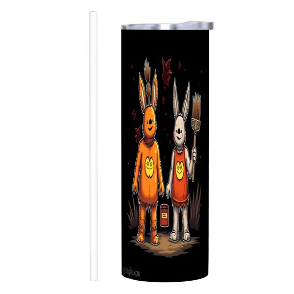 20 oz Stainless Steel Insulated Tumblers - Whimsical Heart Pattern Design Reusable Travel Mug with Lids & Straw for Home Office & Car