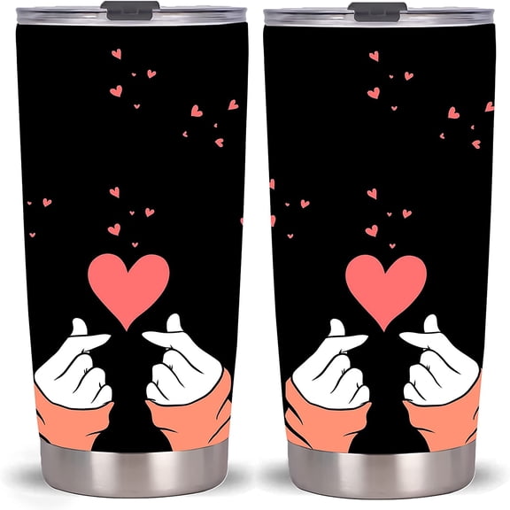 20 oz Stainless Steel Travel Mug With Lid And Straw (Girly Love Tumbler)