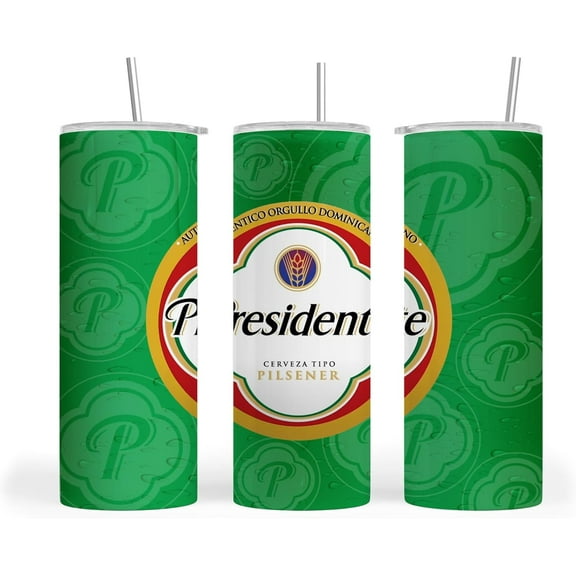 20 oz Stainless Steel Tumbler with Dominican Drink Label with Lid and Straw, Vacuum Insulated, Keeps Drinks Hot or Cold, Fits in Cup Holders. Gift Tumbler, Dominican Beer Tumbler.