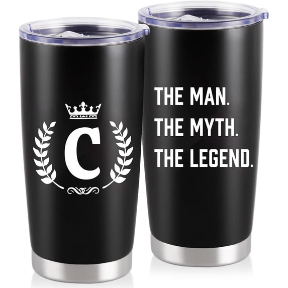 20 oz Tumbler with Lid, Personalized Gifts for Men, Insulated Coffee Tumbler for Men, Travel Coffee Mug, Birthday Christmas Gifts for Men Unique, Personalized Gifts C