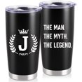 thumbnail image 1 of 20 oz Tumbler with Lid, Personalized Gifts for Men, Insulated Coffee Tumbler for Men, Travel Coffee Mug, Birthday Christmas Gifts for Men Unique, Personalized Gifts J, 1 of 5