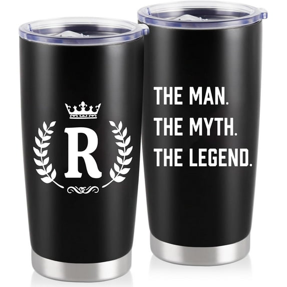 20 oz Tumbler with Lid, Personalized Gifts for Men, Insulated Coffee Tumbler for Men, Travel Coffee Mug, Birthday Christmas Gifts for Men Unique, Personalized Gifts R