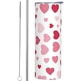 thumbnail image 1 of 20 oz Tumbler Reusable Coffee Travel Mug with Lids and Straws, Leak Proof Coffee Cups Insulated Water Bottles Stainless Steel for Men, Women - Valentines, 1 of 8