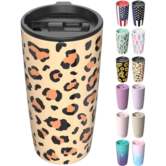 20 oz Tumbler with Lid, Vacuum Insulated Stainless Steel Coffee Mug, Double-Walled Travel Tumbler for Hot and Cold Drinks(Leopard, 20oz)