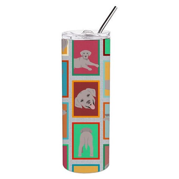 20 oz Unisex Lots of Grey Labrador Retriever Stainless Steel Skinny Tumbler