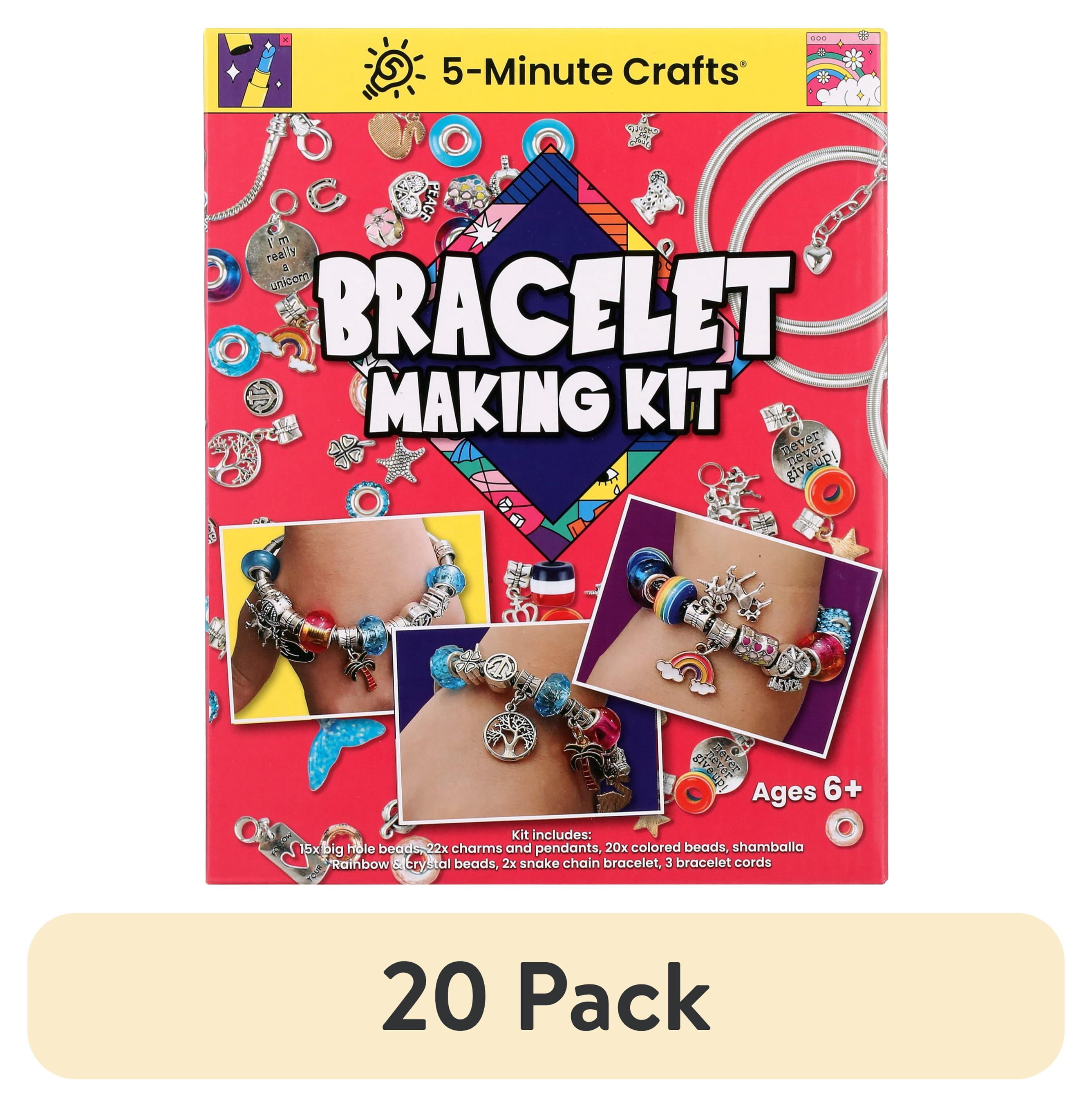 (20 pack) 5-Minute Crafts Bracelet Making Kit Colorful Beads Charms Pendants Arts and Crafts Kids 6+ Non Toxic