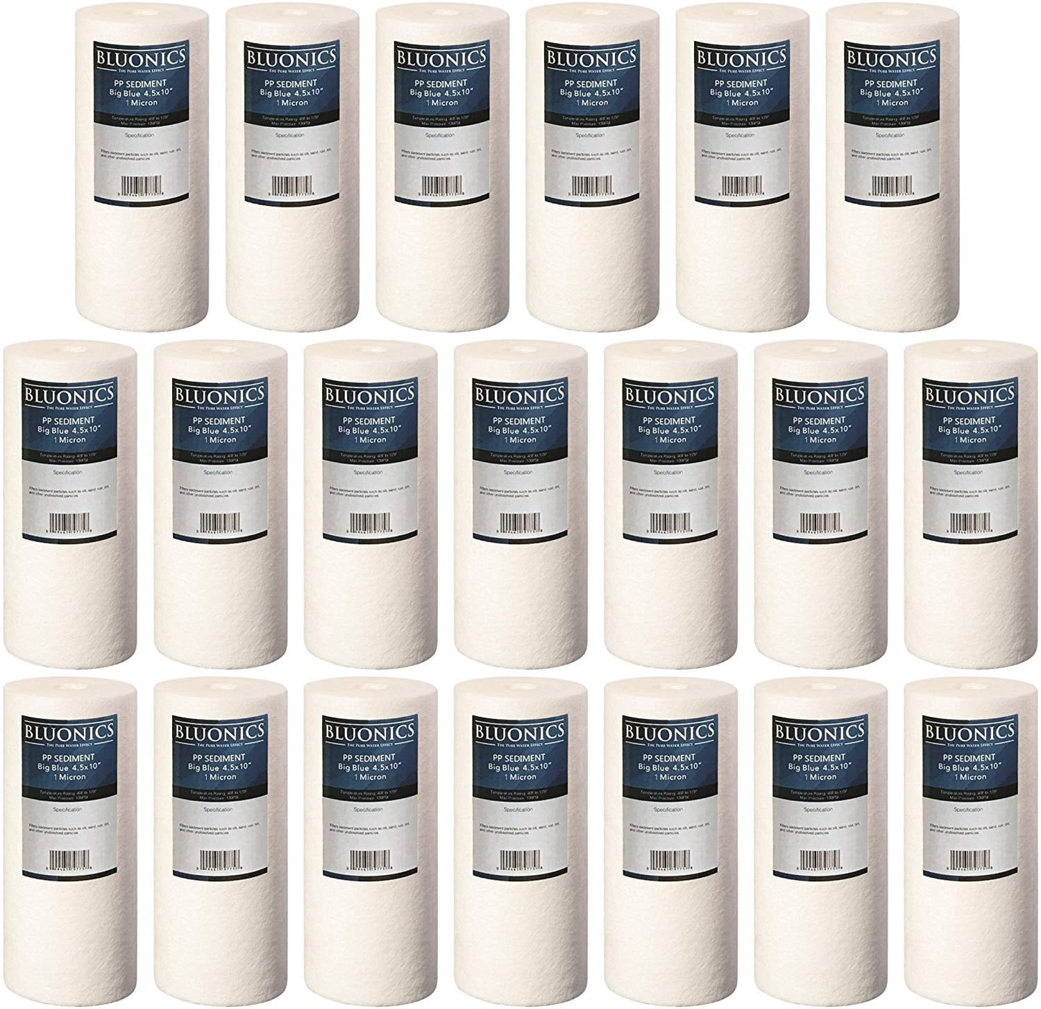 20-pack BLUONICS 4.5" x 10" Big Blue Sediment Replacement Water Filters 5 Micron
