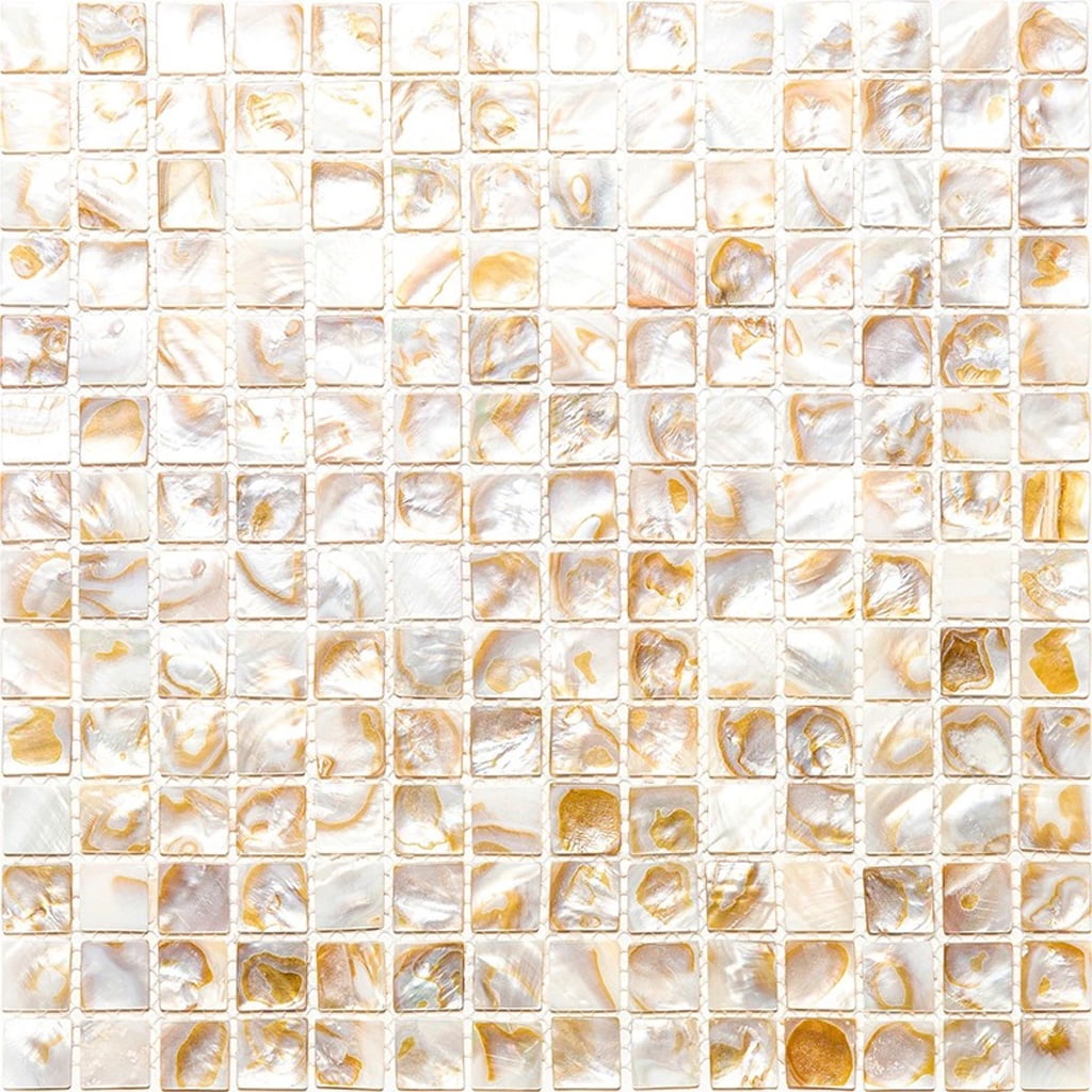 12" x 12" Beige Polished Natural Shell Mosaic Tile