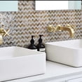 thumbnail image 1 of 20 pack Brown and White 11.1 in. x 11.2 in. Polished Mother of Pearl Herringbone Wall Mosaic Tile (17.27 sq. ft./case), 1 of 4