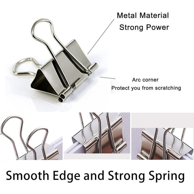 20 pack Extra Large Binder Clips 1.25 inch Width for Office