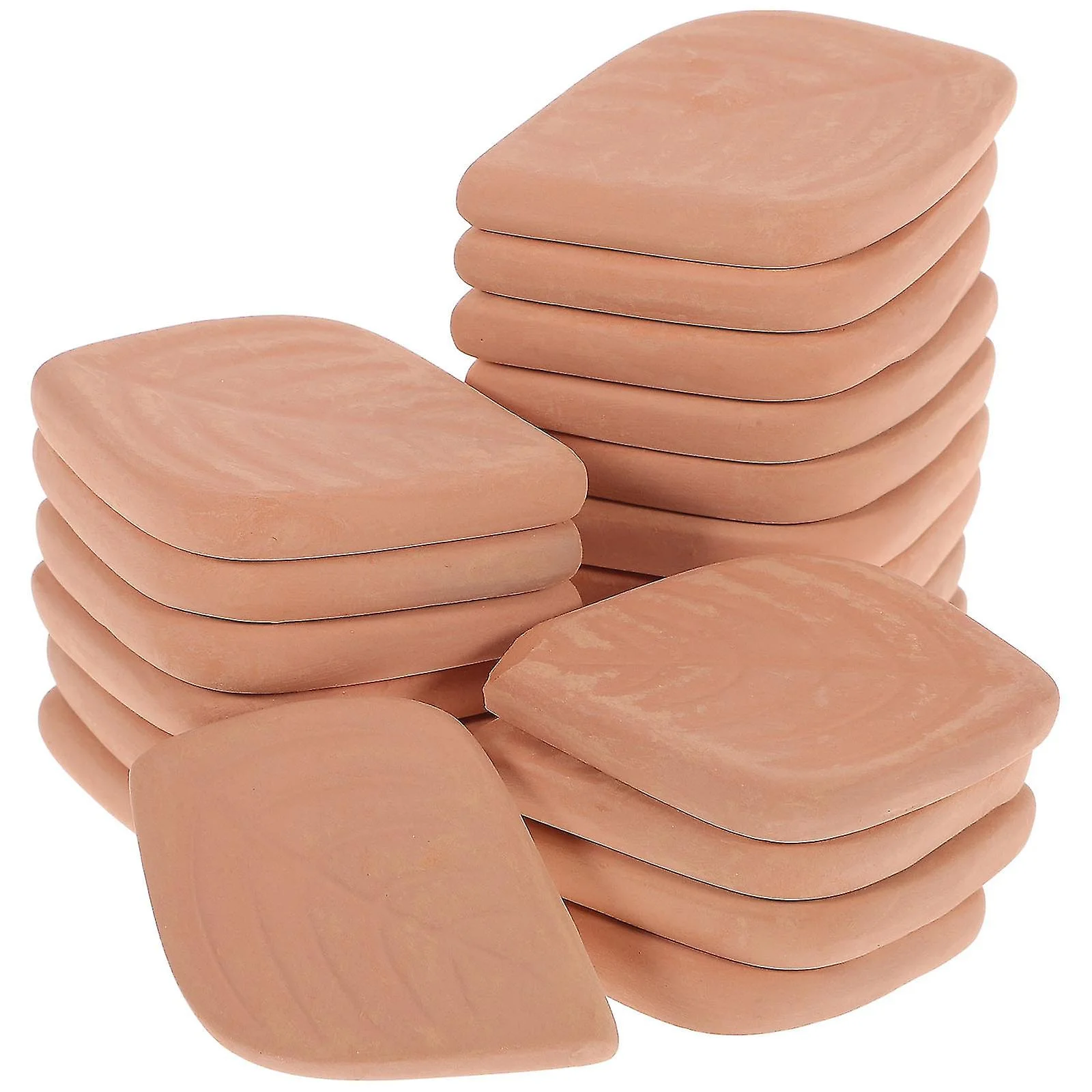 20 pack Food Grade Desiccant Moisture Absorbers Reusable Leaf Shape Red Pottery Dehumidifier Packs