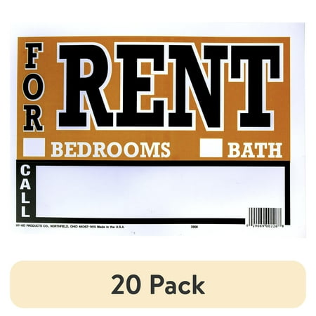 (20 pack) For Rent Sign Orange/Black High Quality by Hy-Ko