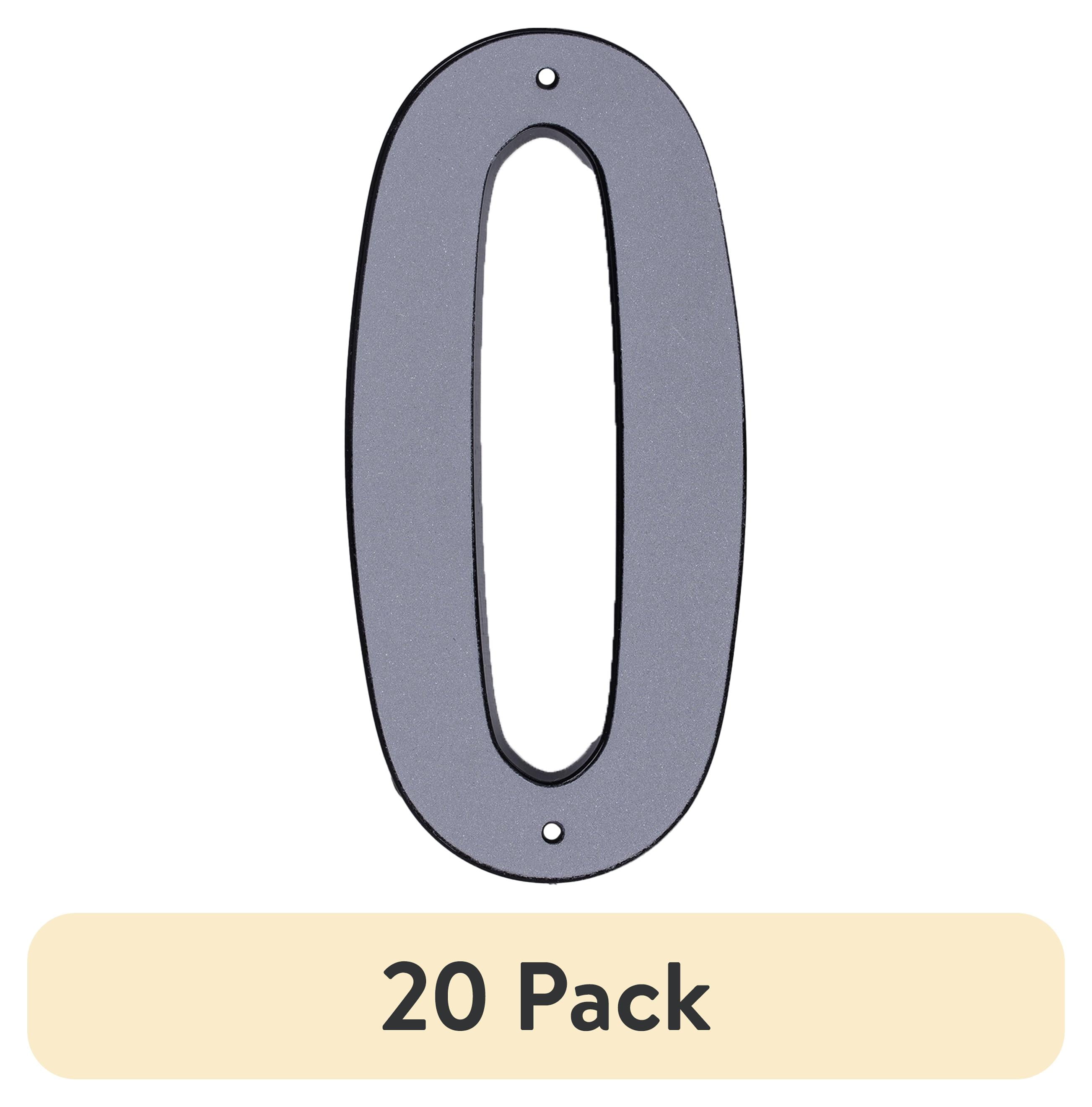 (20 pack) HY-KO 4" Reflective Plastic Modern Number 0