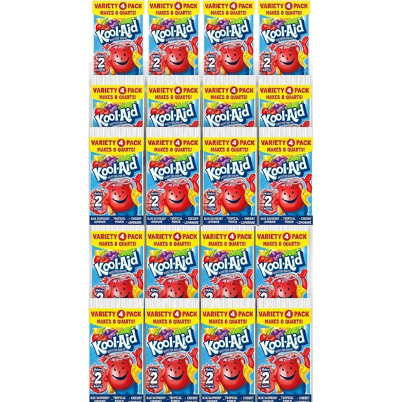 (20 pack) Kool-Aid Unsweetened Drink Mix Variety Pack, 4 Packets, for ...