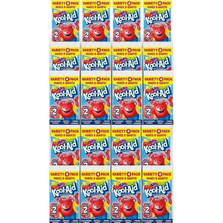 20 pack) Kool-Aid Variety Pack, Tropical Punch, Cherry, Blue