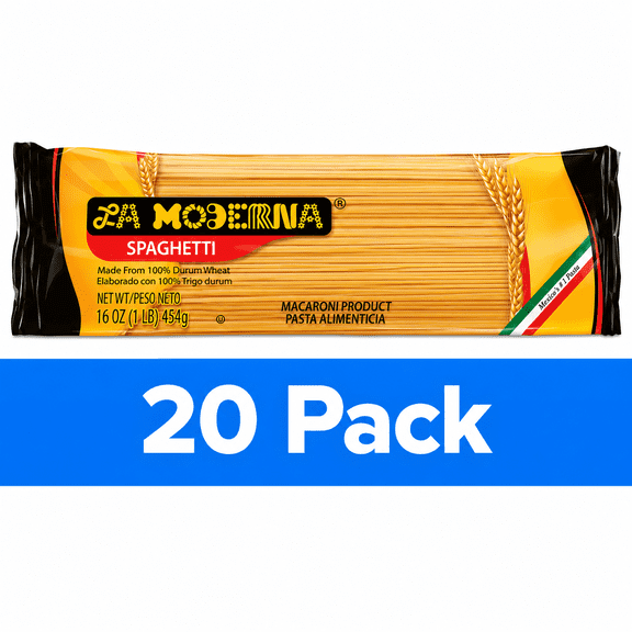 (20 pack) La Moderna, Spaghetti Pasta, Durum Wheat, 16 oz
