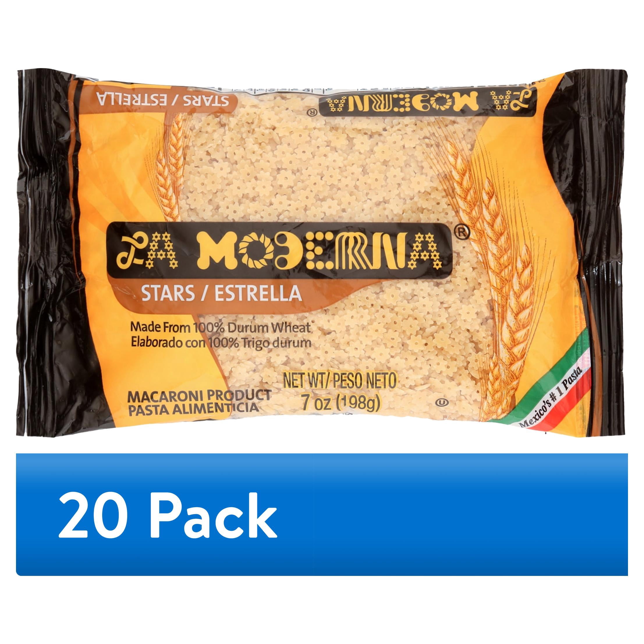 (20 pack) Stars Macaroni Pasta La Moderna Star Pasta, Durum Wheat, 7 oz