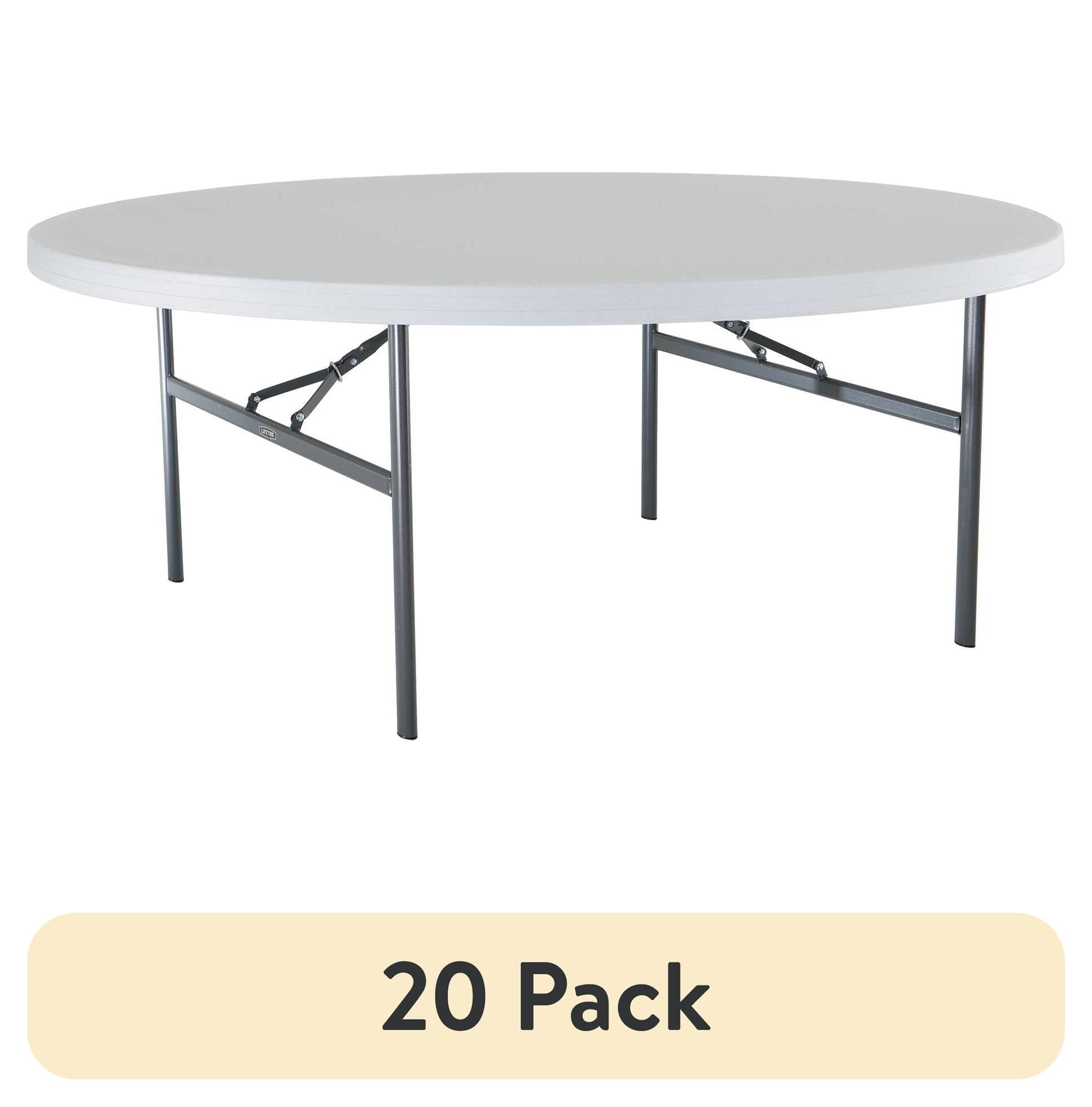 (20 pack) Lifetime 72" Commercial Grade Round Folding Table, White (22673)
