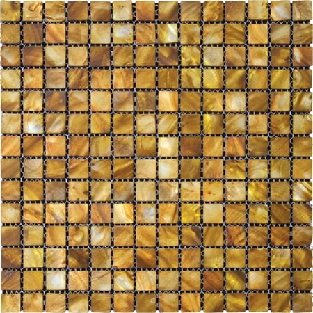 20 pack Light Bronze 12 in. x 12 in. Square Polished Natural Shell Mosaic Floor and Wall Tile (20 sq. ft./Case)