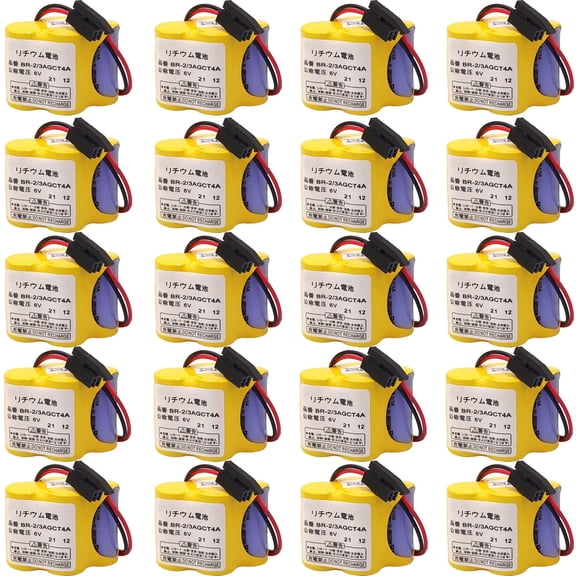 20 pack NEW BR-2/3AGCT4A 6V 4400mAh battery with black plug for FANUC A98L-0031-0025