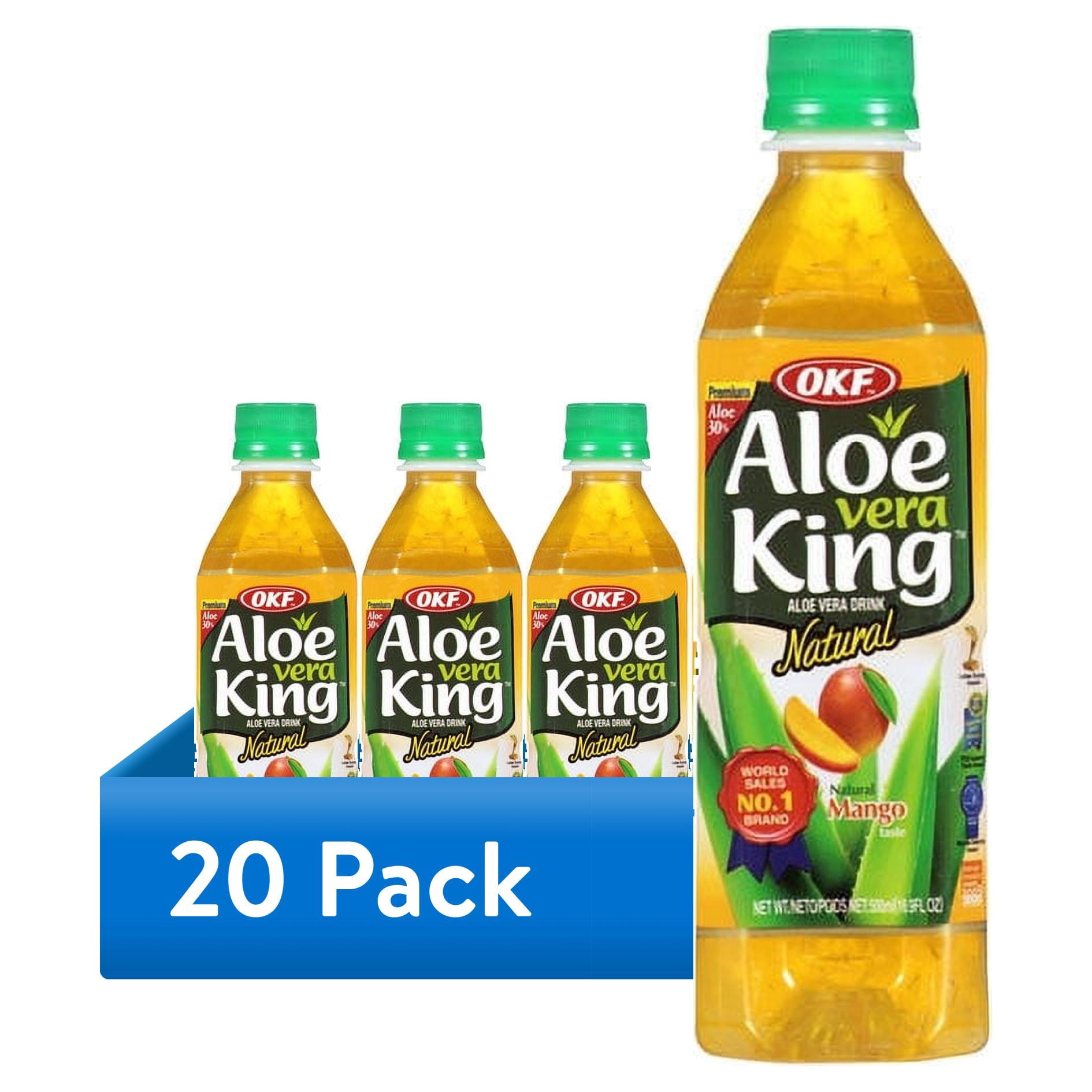 (20 pack) OKF Aloe Vera King Natural Mango Aloe Vera Drink, 16.9 fl oz, Size: 16.9 oz