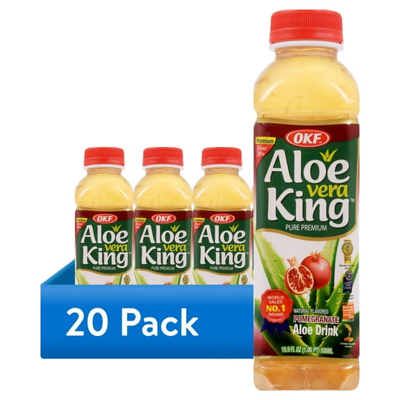 (20 pack) OKF Aloe Vera King Pomegranate Drink, 500mL