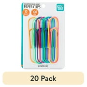 (20 pack) Pen+Gear Assorted Color Giant Paper Clips, 10 Count