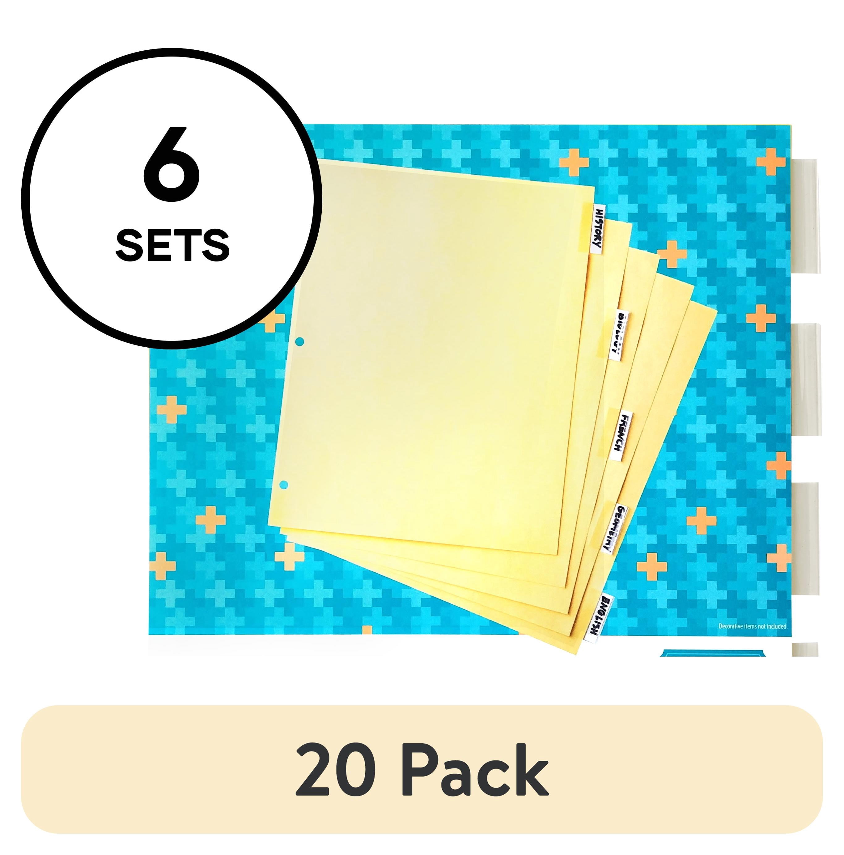 (20 pack) Pen+Gear Insertable Paper Divider, 5-Tab, Clear Tabs, Buff Color Paper, 6 Sets (22450)
