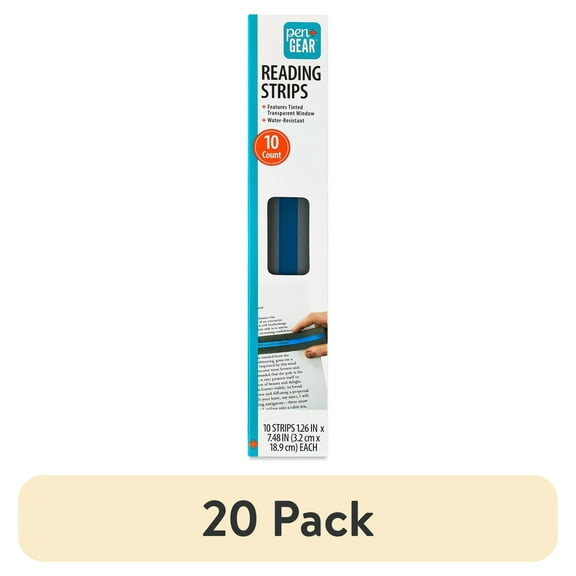 (20 pack) Pen+Gear Reading Aid Strips, 10 Count, Multicolor Transparent Guides for Books and Reading Focus