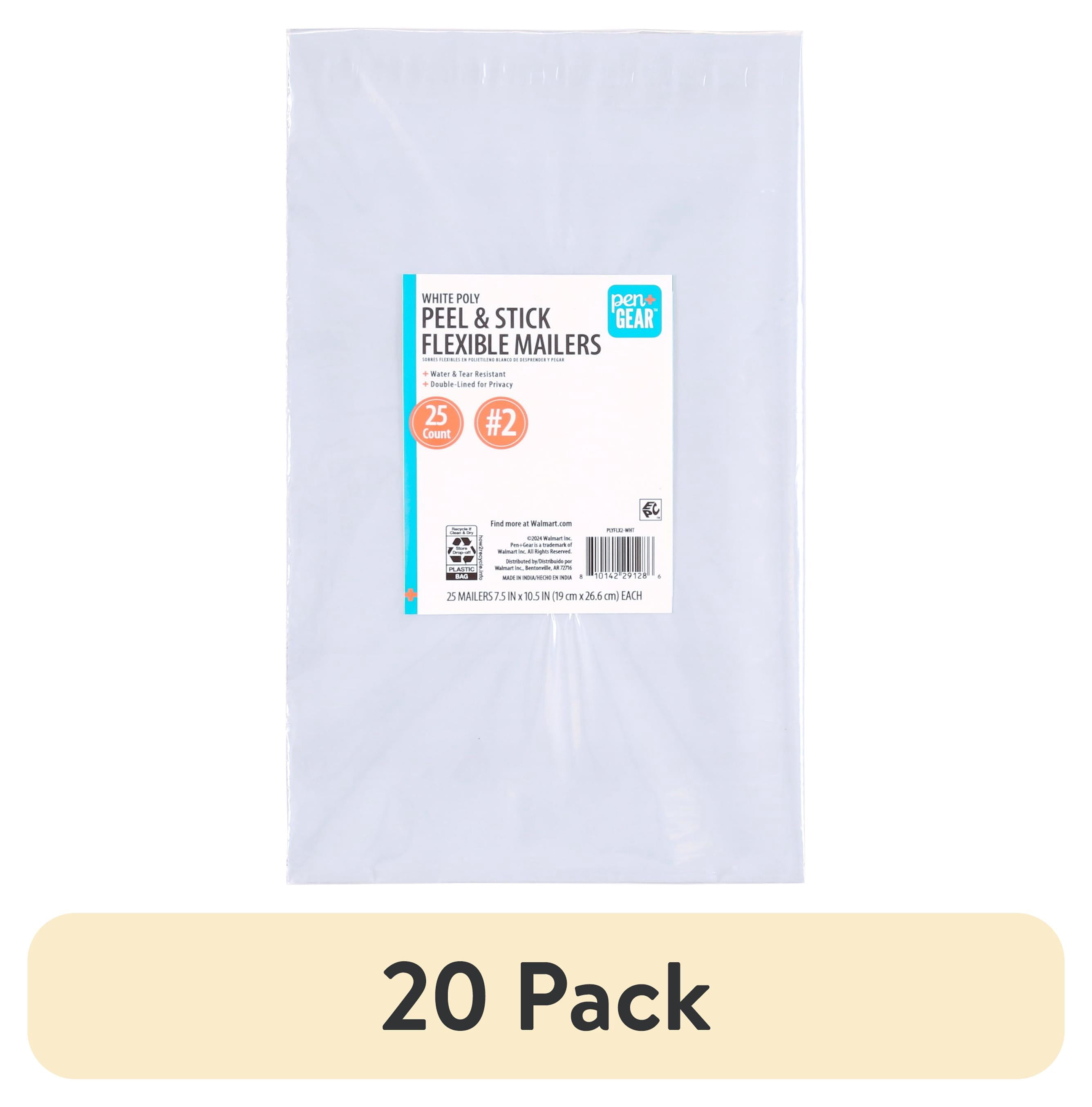 (20 pack) Pen+Gear Self-Seal Poly Flexible Mailers, #2 (7.5"x 10"), White, 25-Count