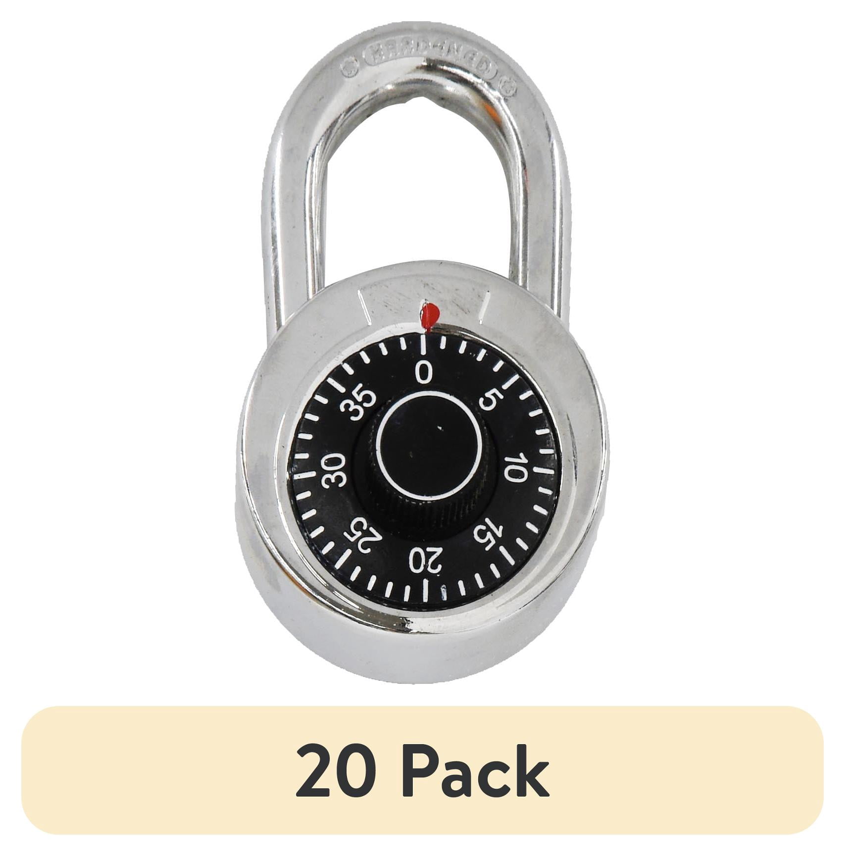 (20 pack) Preset Combination Dial Steel Padlock, 2 in. Black Dial Generic