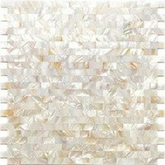 20 pack Shell White 11.3 in. x 11.8 in. Brick Polished Natural Shell Mosaic Floor and Wall Tile (18.52 sq. ft./Case)