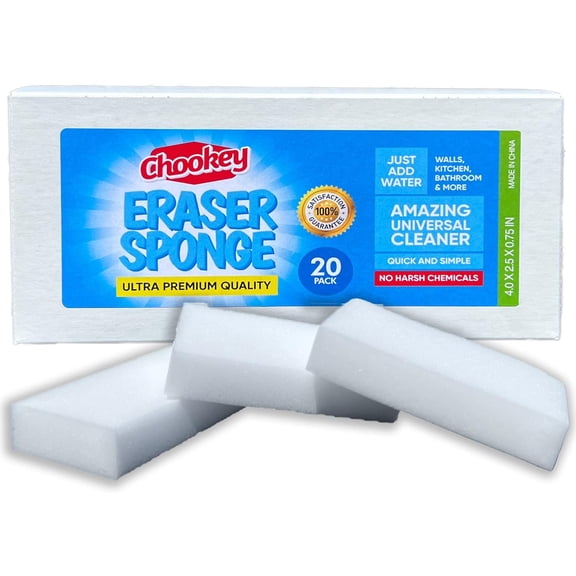 (20 pack) eraser sponge - polyurethane sponge cleaning supplies - bulk polyurethane sponge - multi-surface magic eraser - bathtub, floor, baseboard, bathroom, wall cleaner