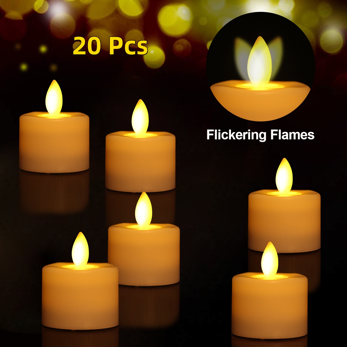 20 packs LED Candles Realistic Bright Flickering Moving Wick Electric