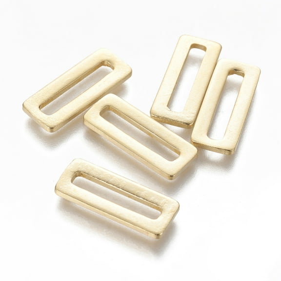 20 pc 201 Stainless Steel Linking Rings Rectangle Golden 20x8x1.5mm Inner Diameter: 16x3mm