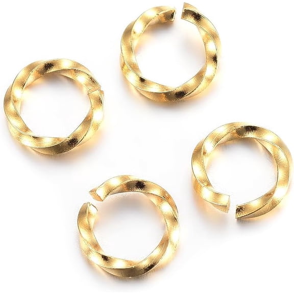 20 pc 304 Stainless Steel Jump Rings Open Jump Rings Twisted Real 24K Gold Plated 18 Gauge 6x1mm Inner Diameter: 4mmReal 24K Gold Plated